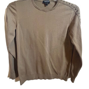 🏷️CLEARANCE! Worth New York Silk Blend Studded Shoulder Camel Sweater Small🏷️